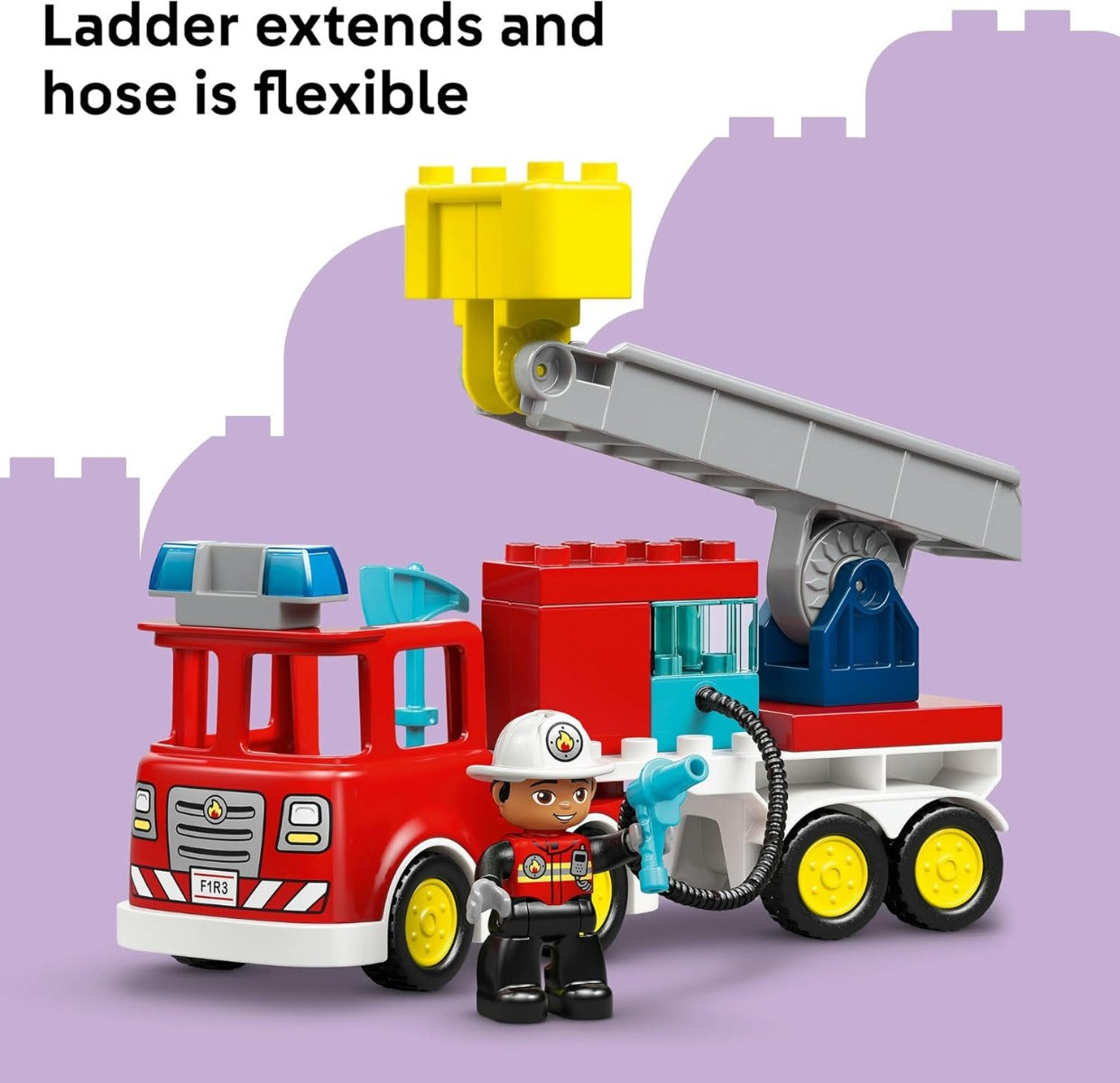 Buy Lego Duplo 10473 Fire Truck with Hose and Firefighter 28Pcs | Yallatoys.com