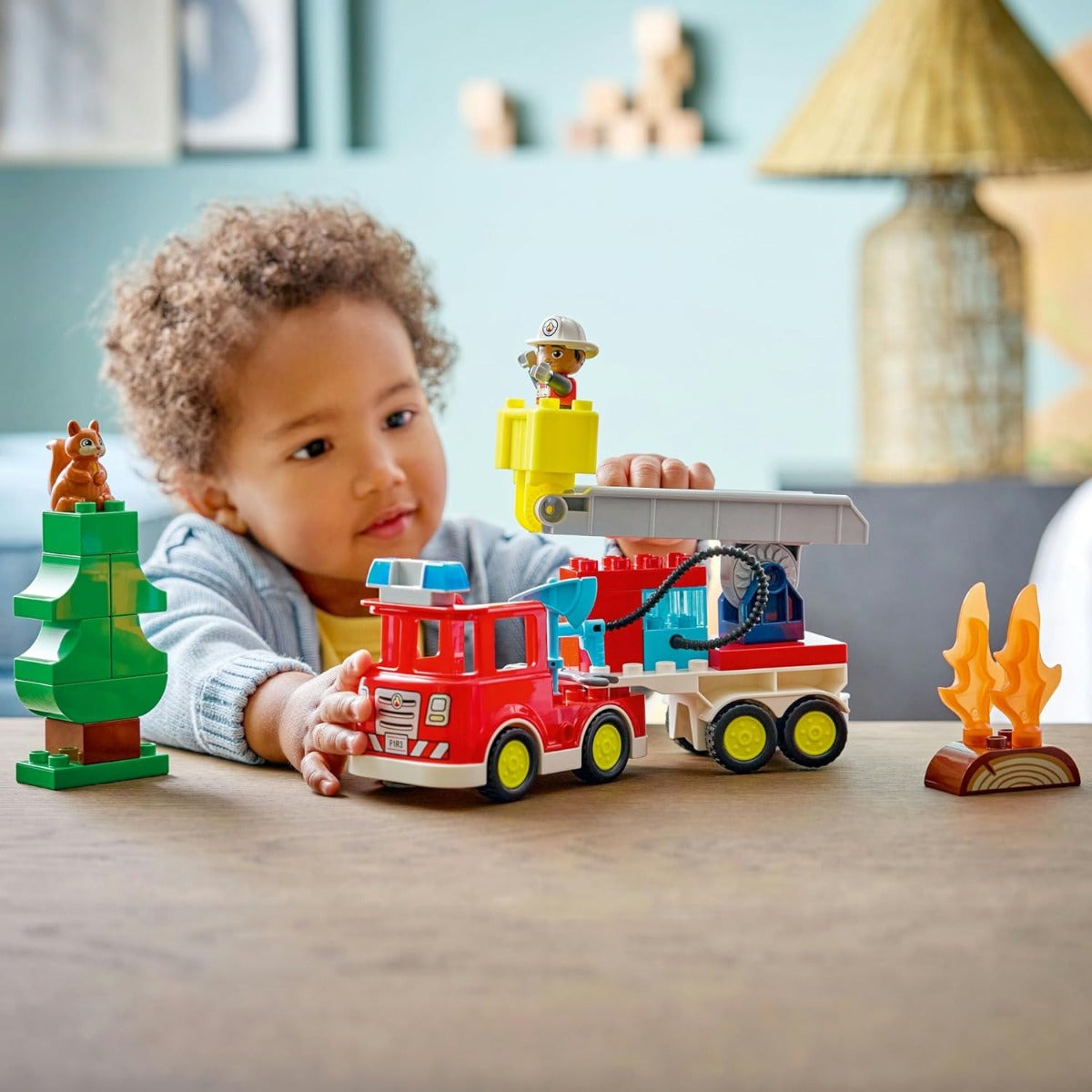 Buy Lego Duplo 10473 Fire Truck with Hose and Firefighter 28Pcs | Yallatoys.com