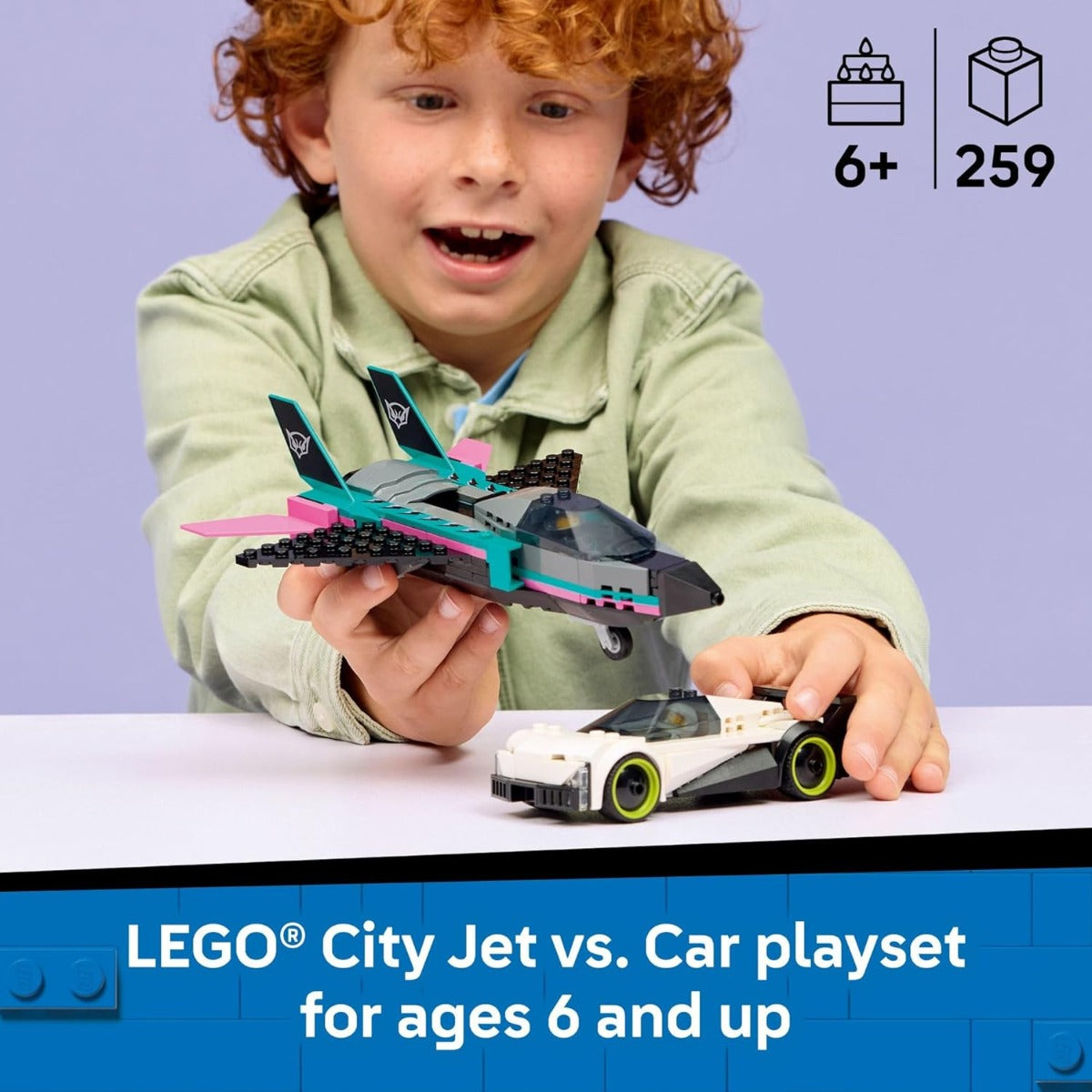 Buy Lego City 60489 Jet vs Car 259Pcs | Yallatoys.com
