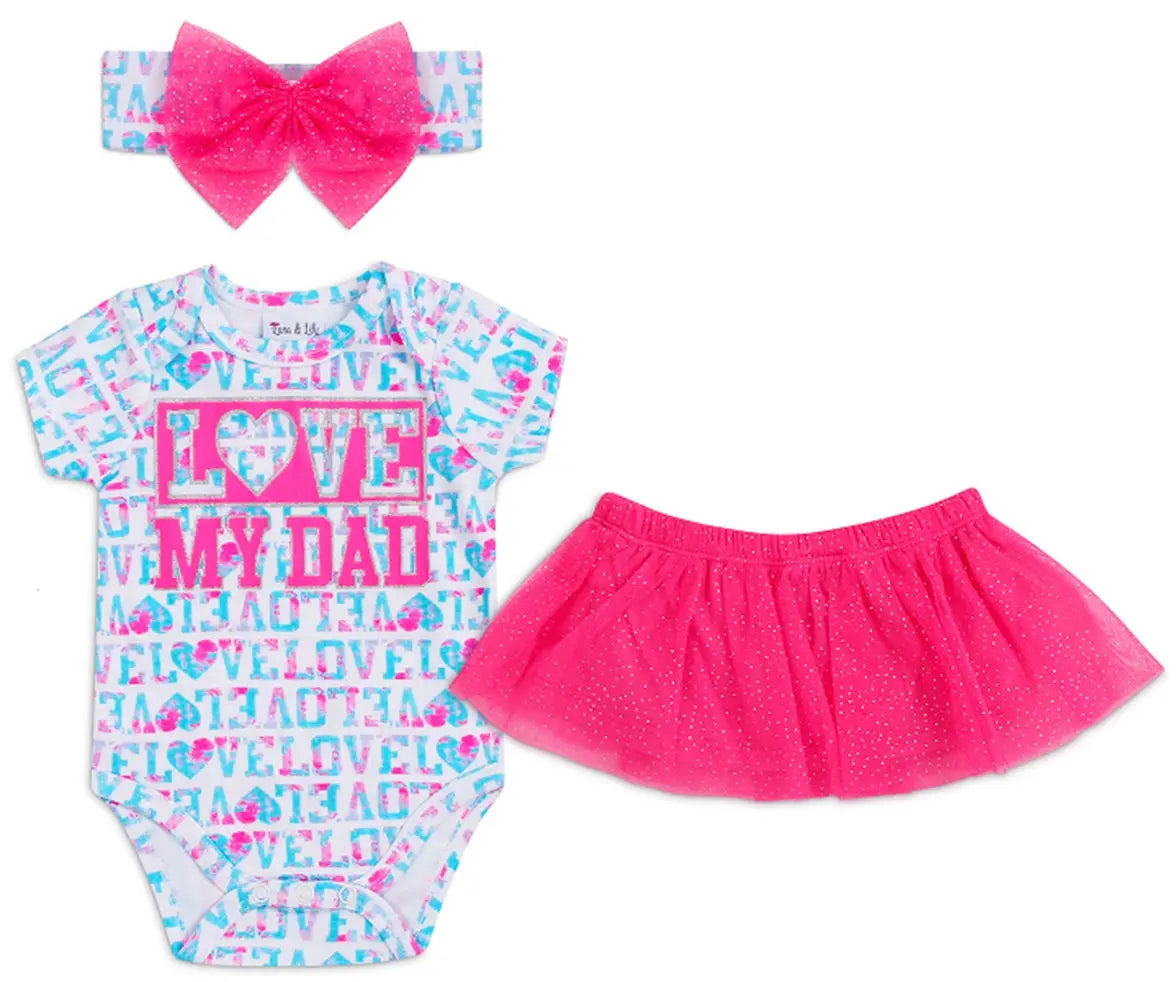 3 Pc Set Of Bodysuit, Tutu Skirt And Hairband G Luna & Lily