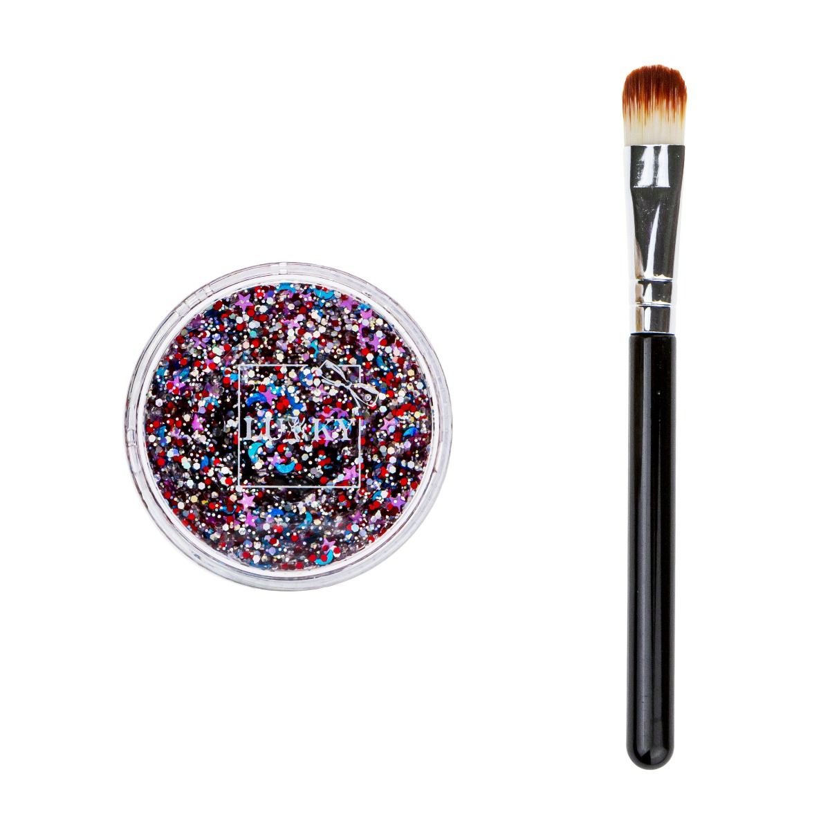 Buy Lukky Body Glitter Gel with Brush 25ml Color Mix | Yallatoys.com
