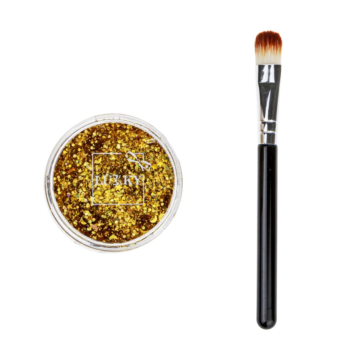 Buy Lukky Body Glitter Gel with Brush 25ml Gold | Yallatoys.com