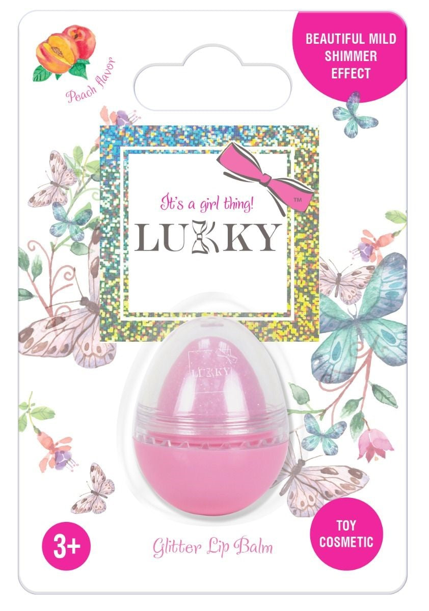Buy Lukky Lip Balm With Glitter Egg Shaped 10g Tender Pink | Yallatoys.com