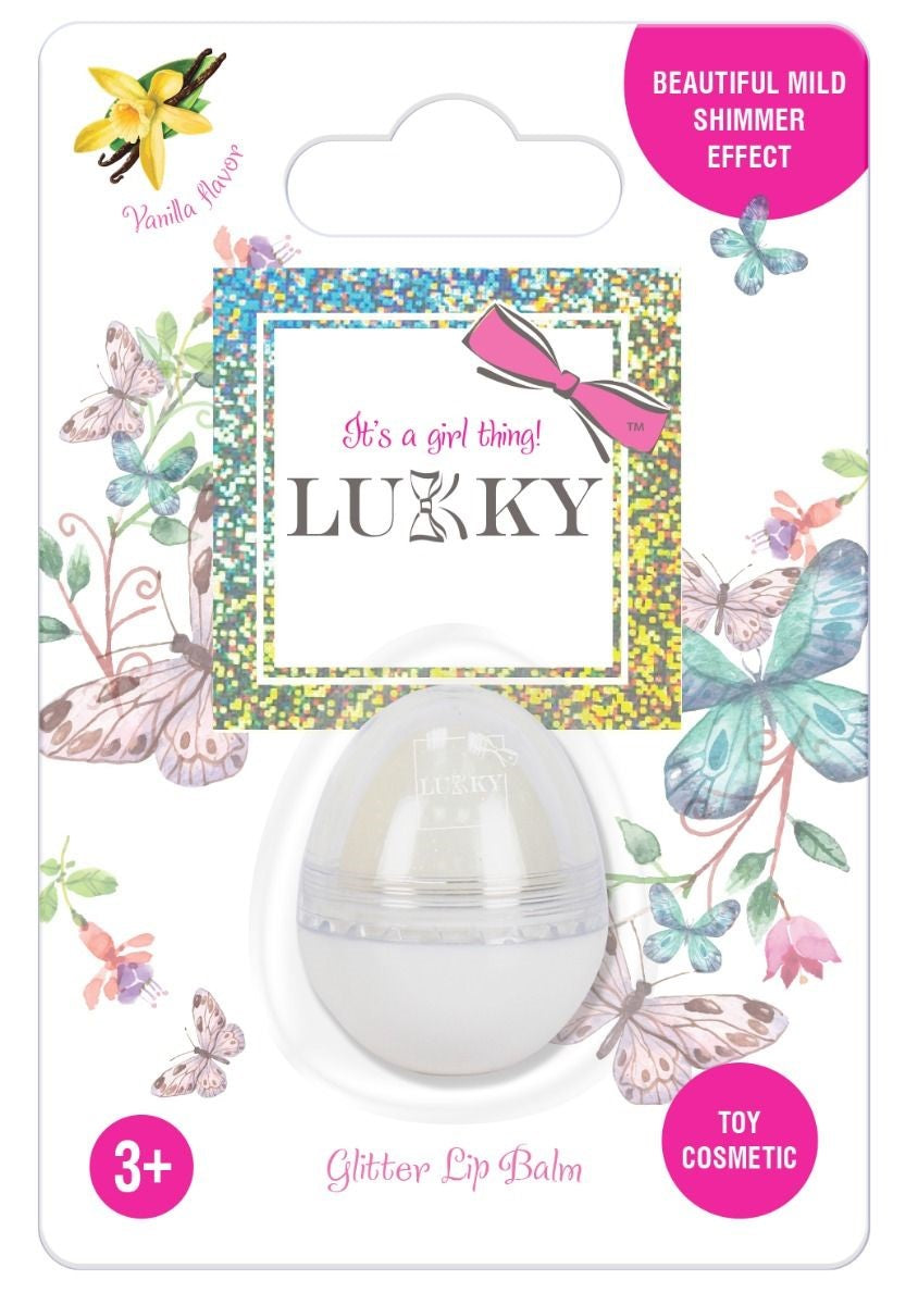 Buy Lukky Lip Balm With Glitter Egg Shaped 10g Shimmering Pearl | Yallatoys.com