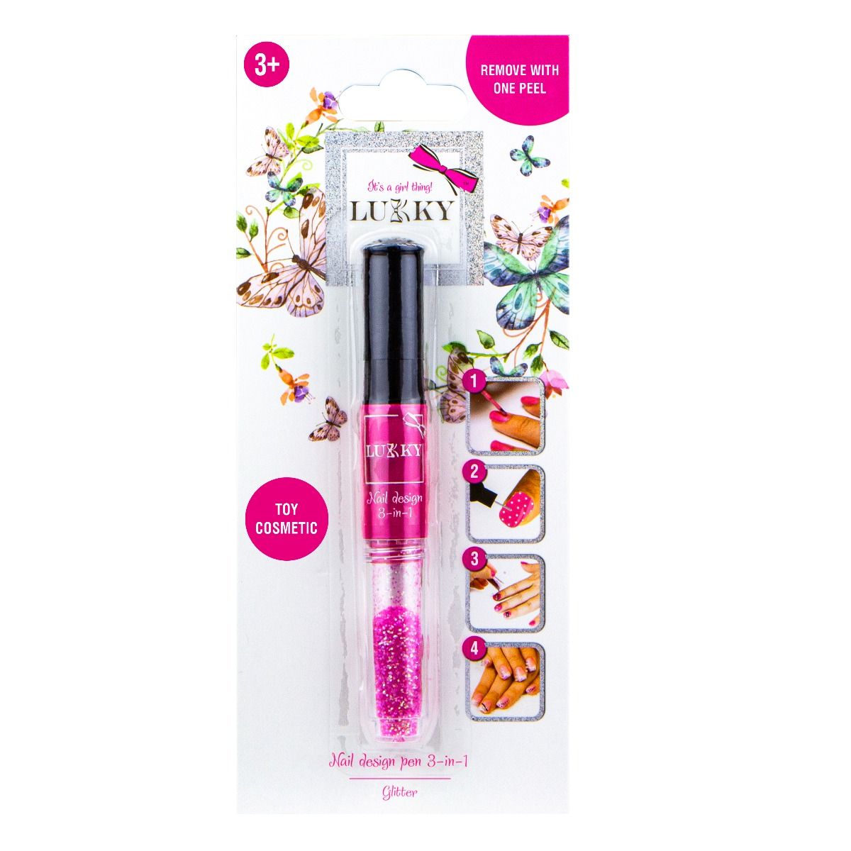 Buy Lukky Nail Design Pen 2 in 1 6ml Fuchsia | Yallatoys.com
