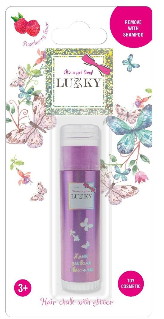 Buy Lukky Hair Chalk with Glitter Raspberry Flavor 10g Pink | Yallatoys.com