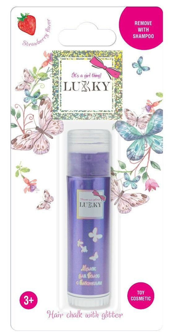 Buy Lukky Hair Chalk with Glitter Strawberry Flavor 10g Pink | Yallatoys.com