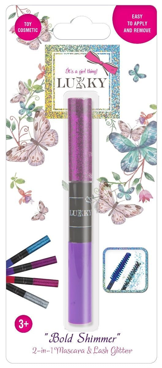 Buy Lukky 2 in 1 Mascara And Lash Glitter Bold Shimmer 10ml Purple | Yallatoys.com