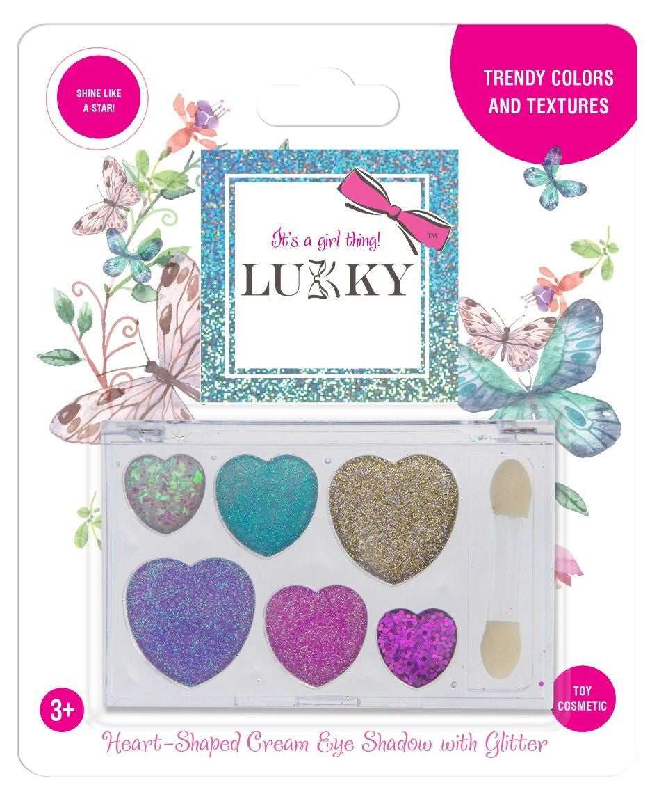 Buy Lukky Eyeshadow Cream with Glitter Palette 6 Colors Heart | Yallatoys.com