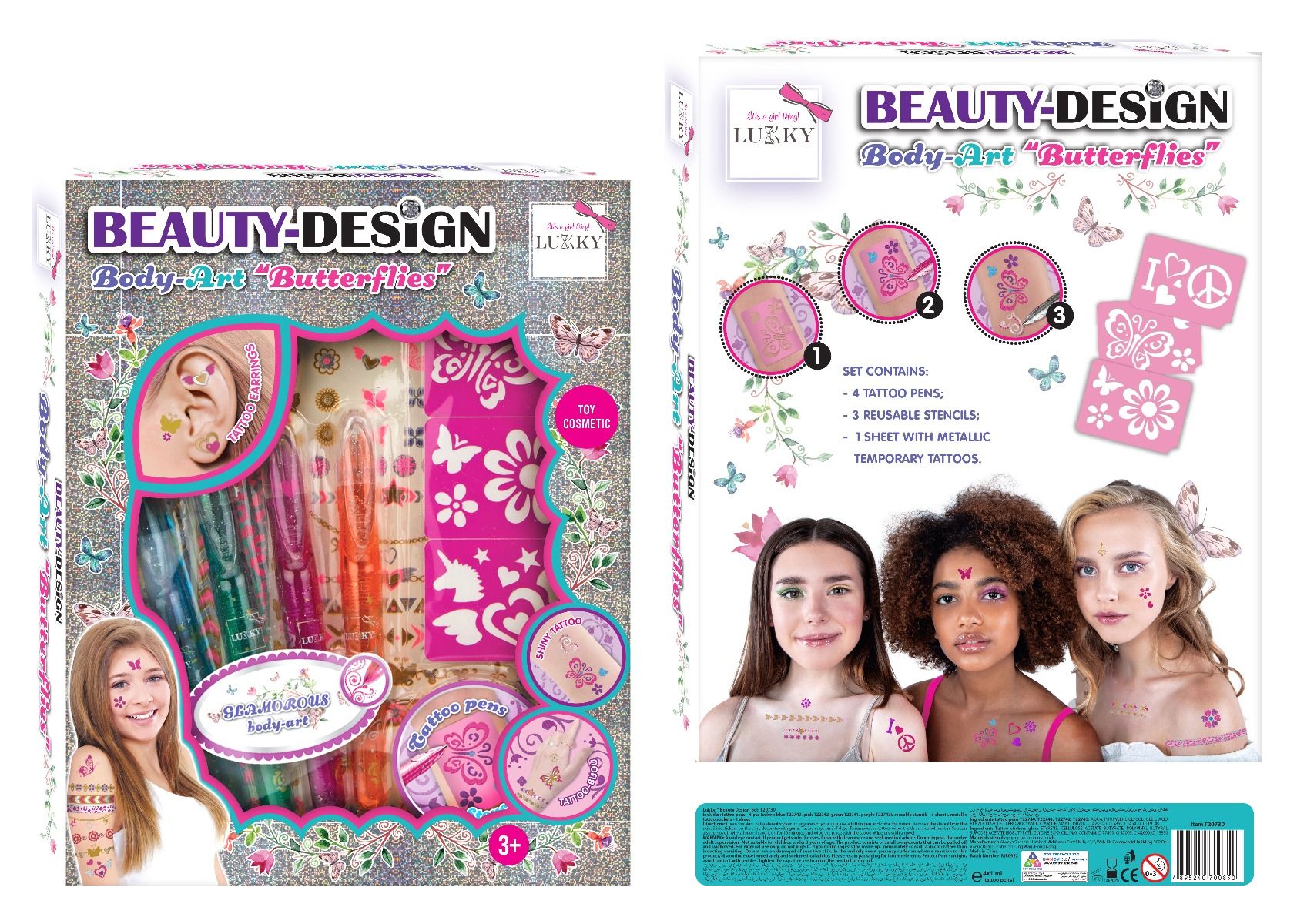 Buy Lukky Set Beauty Design Body Art Butterflies | Yallatoys.com