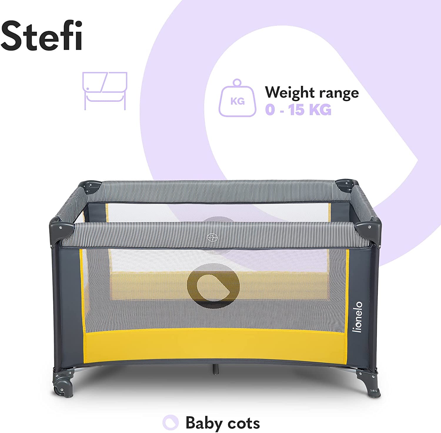 Lionelo Stefi Playpen Yellow Lemon Lionelo Yallatoys