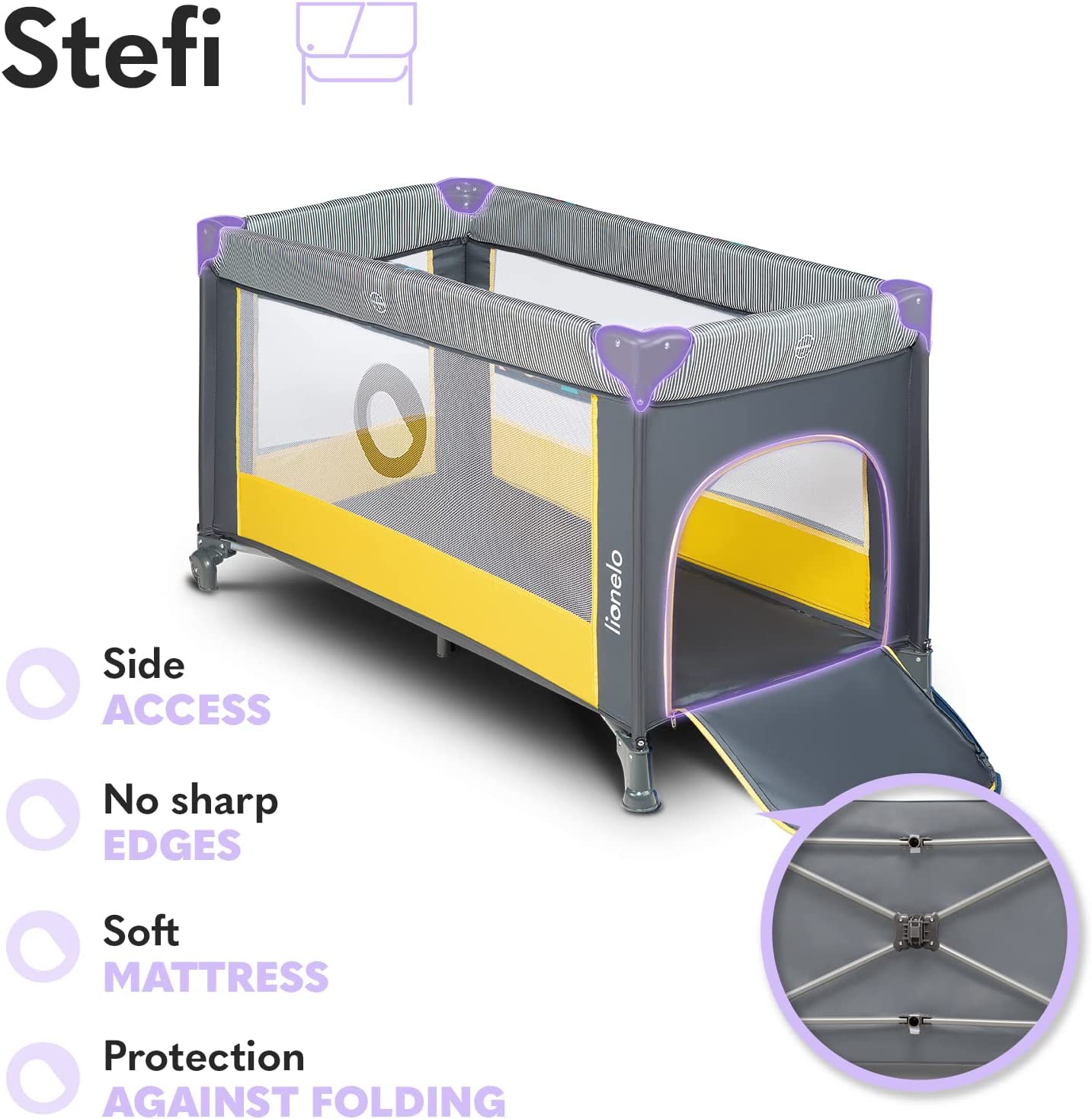 Lionelo Stefi Playpen Yellow Lemon Lionelo Yallatoys