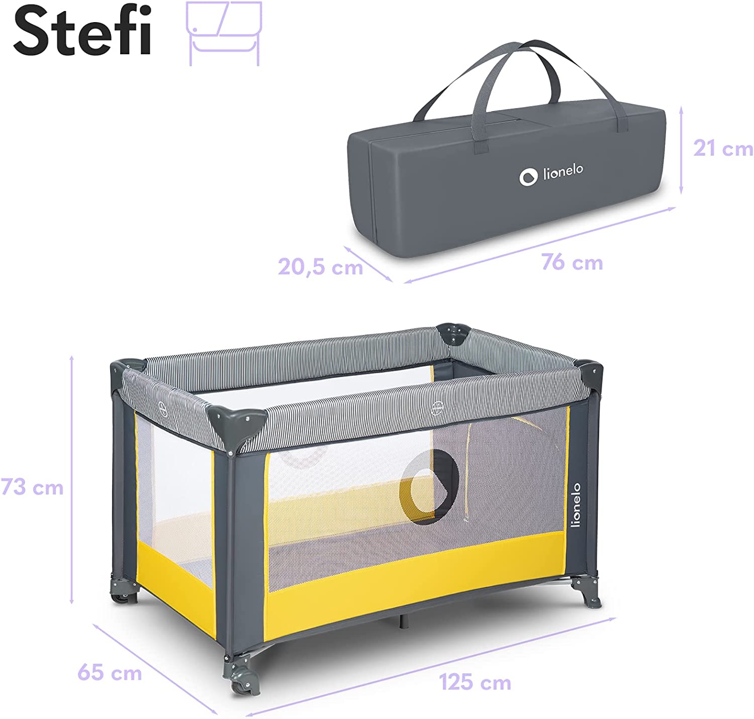 Lionelo Stefi Playpen Yellow Lemon Lionelo Yallatoys