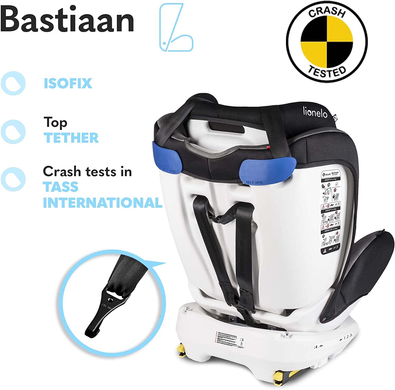 Lionelo Bastiaan 360 Baby Car Seat Grey White Base Lionelo Yallatoys