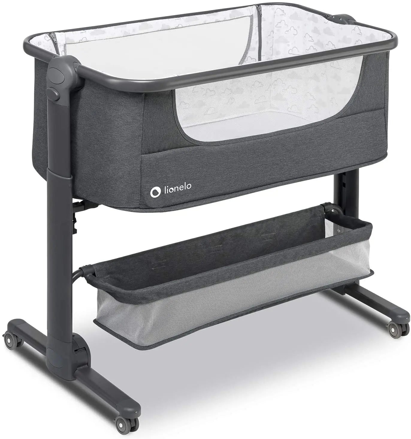 Lionelo Timon 3 In 1  Bedside Cot Standalone Travel Bed With Mattress  Grey Lionelo Yallatoys
