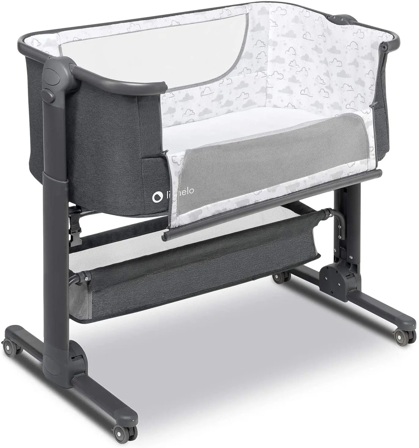 Lionelo Timon 3 In 1  Bedside Cot Standalone Travel Bed With Mattress  Grey Lionelo Yallatoys