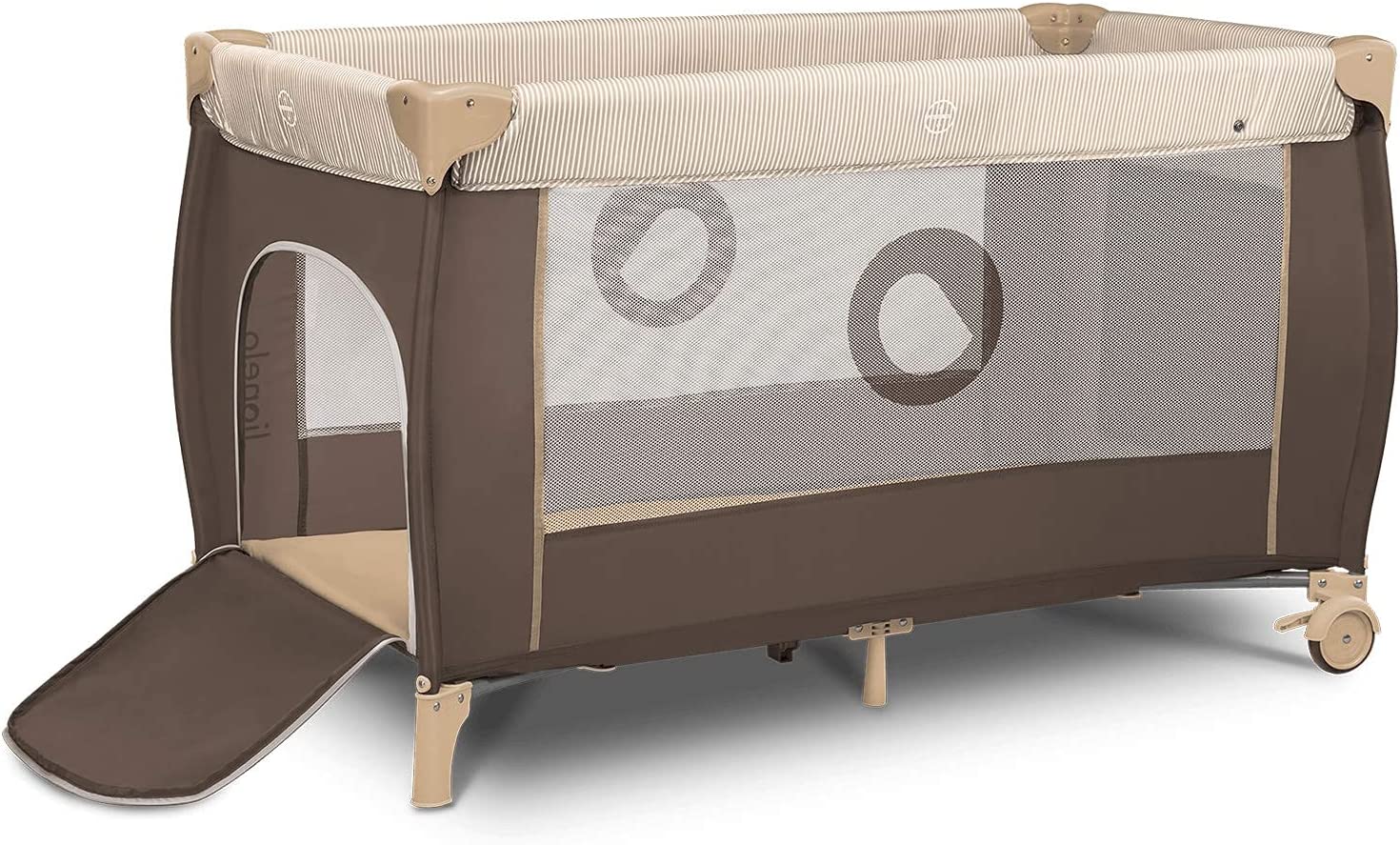 Lionelo Sven Plus 2 In 1 Travel Bed Playpen Beige Lionelo Yallatoys