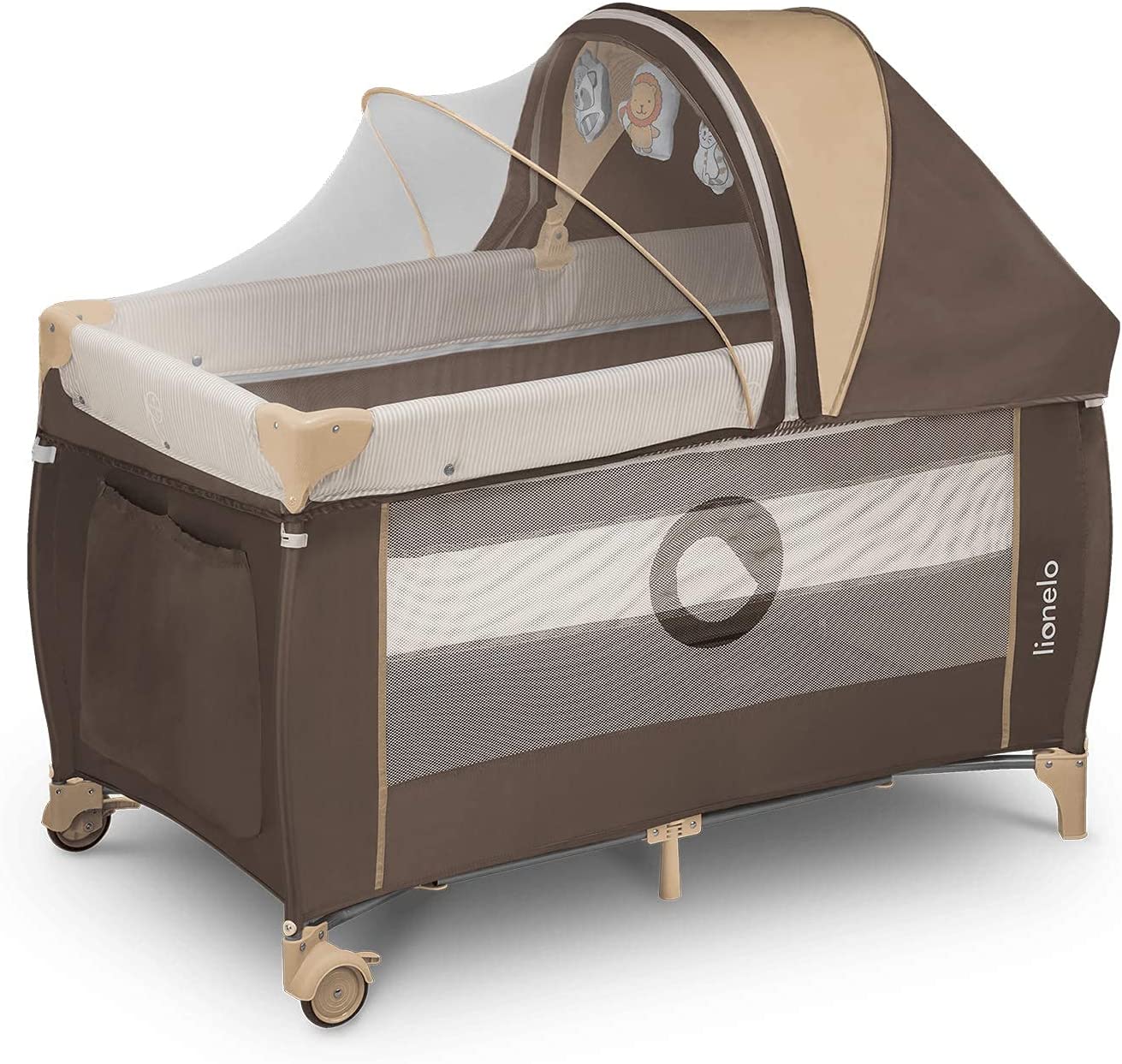 Lionelo Sven Plus 2 In 1 Travel Bed Playpen Beige Lionelo Yallatoys