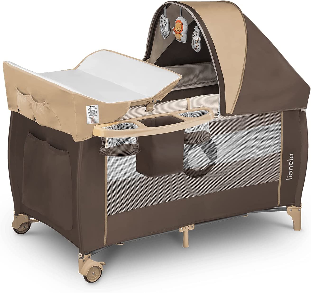 Lionelo Sven Plus 2 In 1 Travel Bed Playpen Beige Lionelo Yallatoys