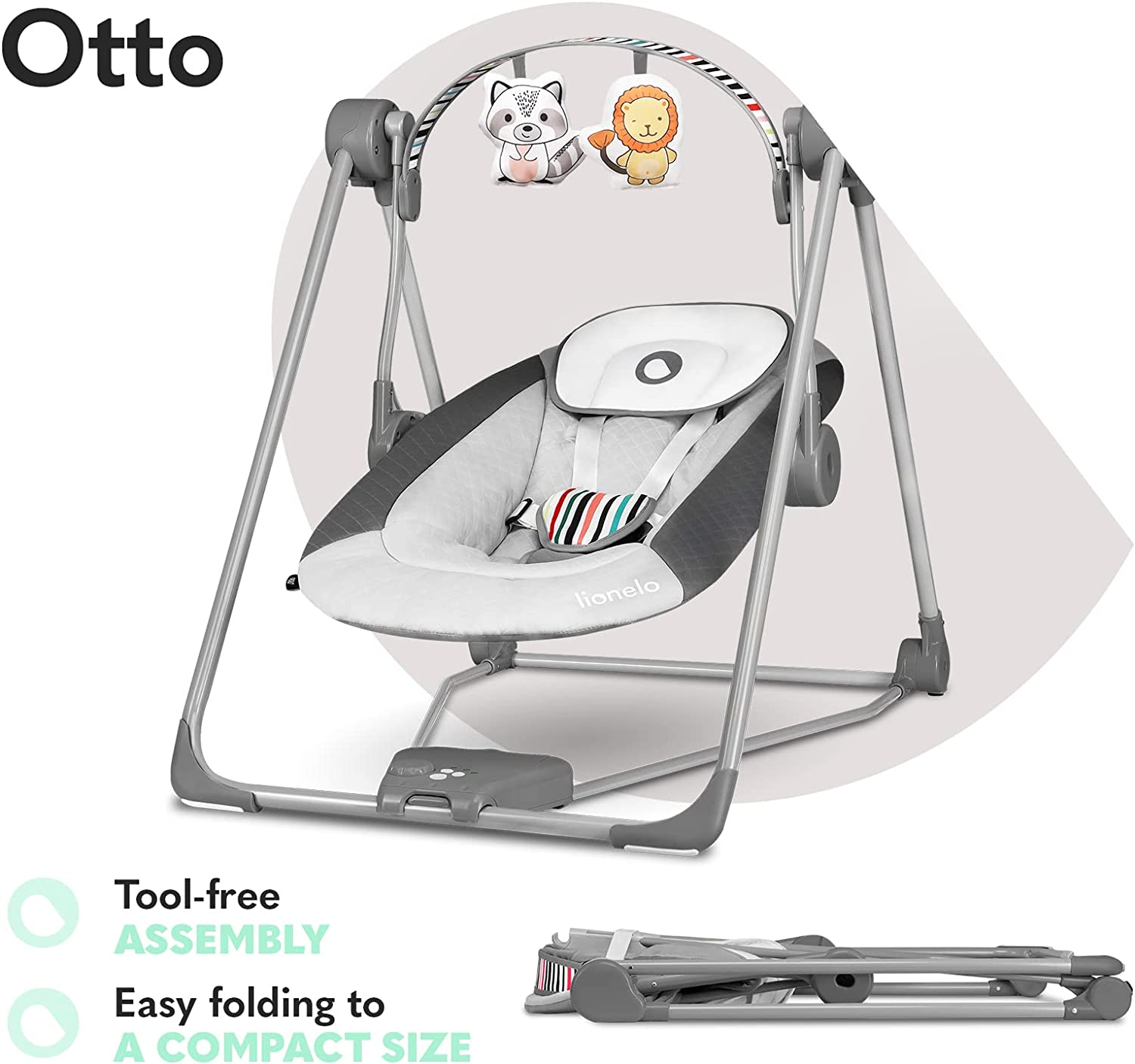 Lionelo Otto Swinging Chair Cozy Grey Lionelo Yallatoys