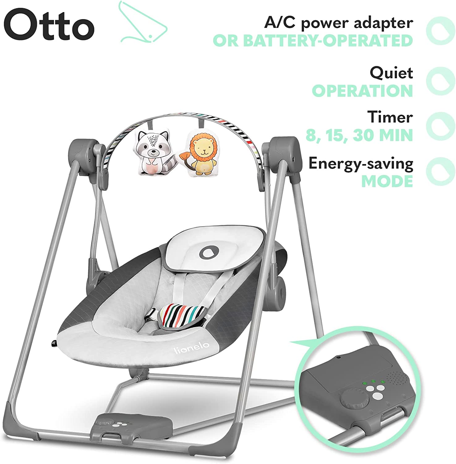 Lionelo Otto Swinging Chair Cozy Grey Lionelo Yallatoys