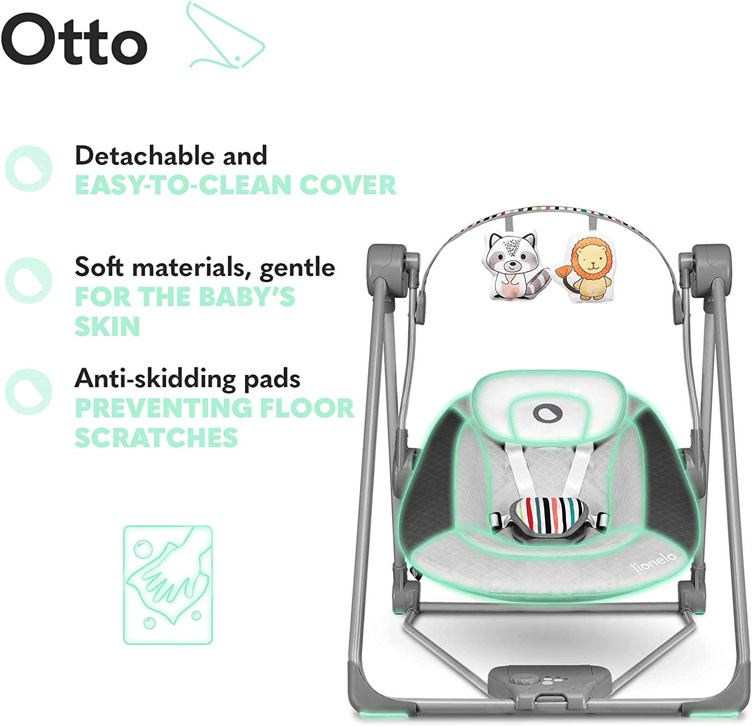 Lionelo Otto Swinging Chair Cozy Grey Lionelo Yallatoys