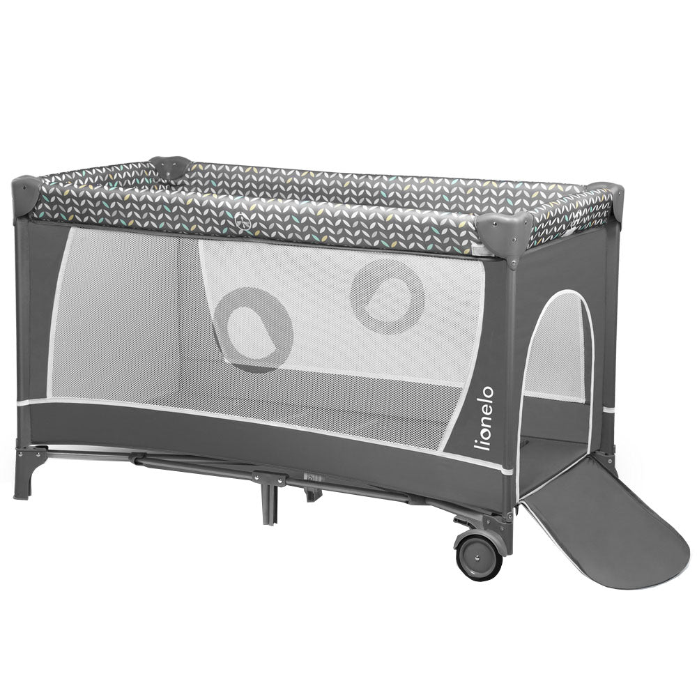 Lionelo Flower 2 In 1 Travel Bed Playpen Grey Lionelo Yallatoys