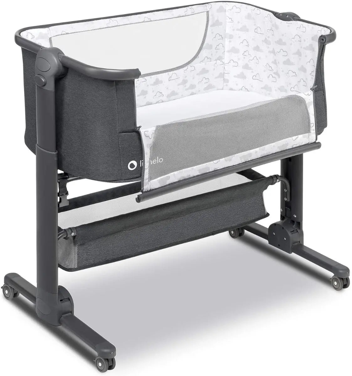 Lionelo Timon 3 In 1  Bedside Cot Standalone Travel Bed With Mattress  Grey Lionelo Yallatoys