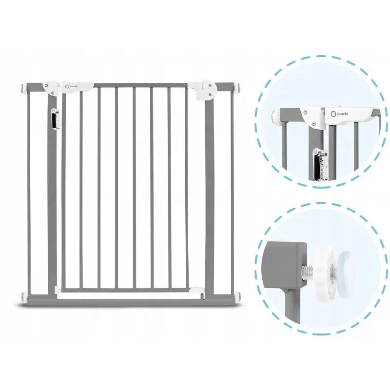 Lionelo Truus Slim with LED Lamp Stair Safety Gate Grey Yallamomz Yallatoys