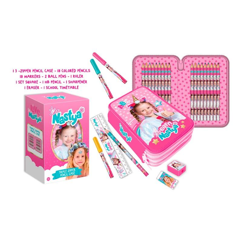 Buy Like Nastya 3 Zippers Pencil Case | Yallatoys.com