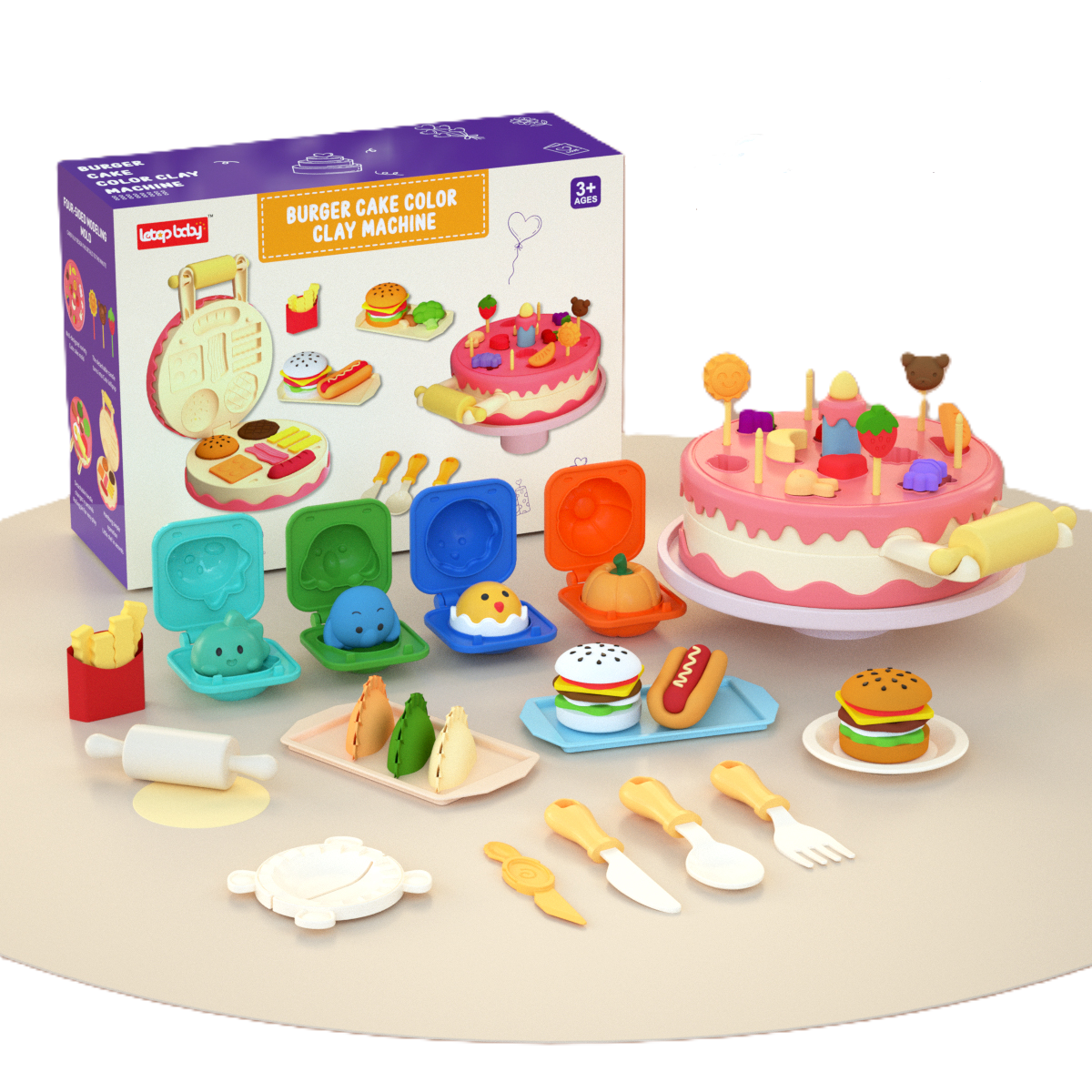 Buy Letop Cake Hamburger Clay Machine Set Blue | Yallatoys.com