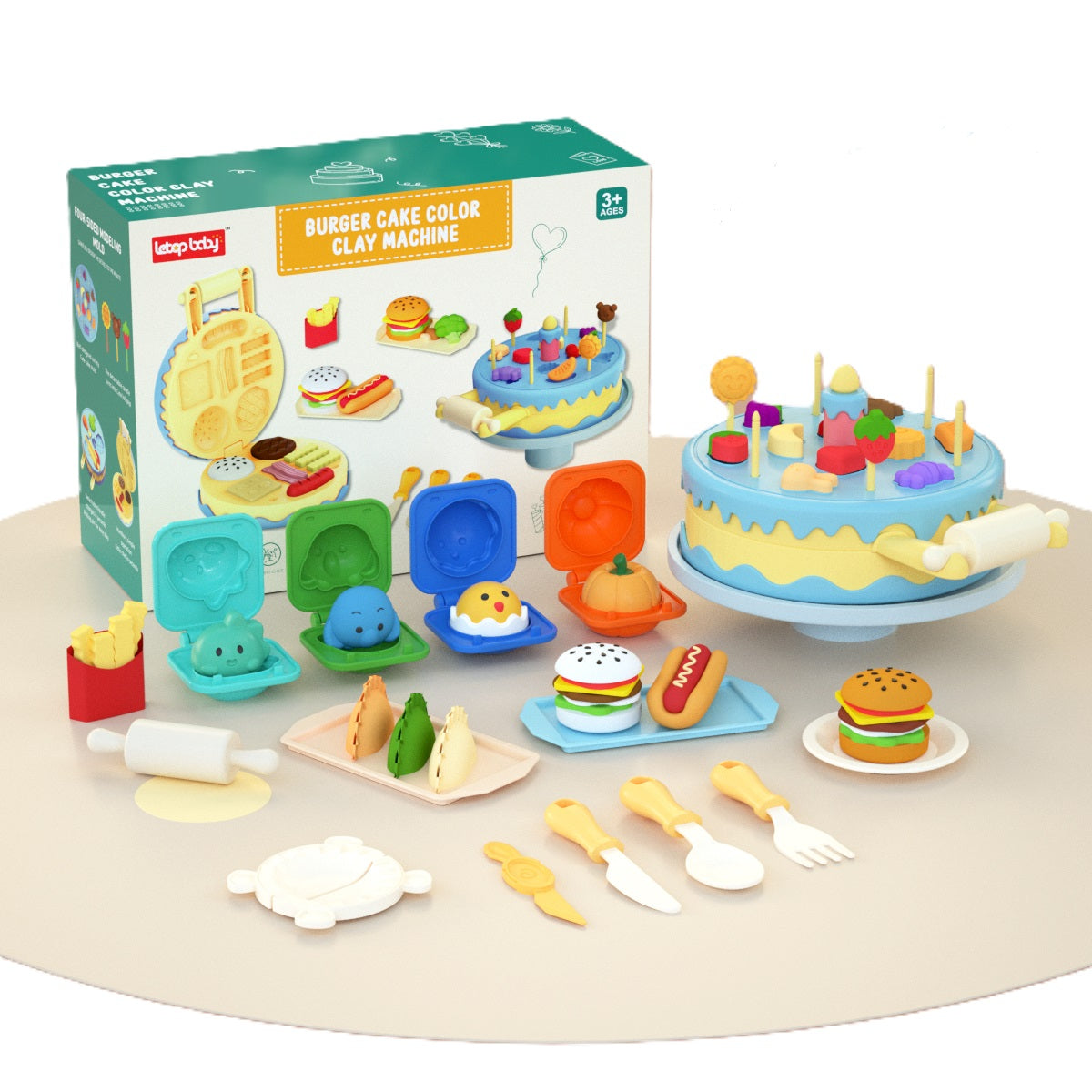 Buy Letop Cake Hamburger Clay Machine Set Green | Yallatoys.com