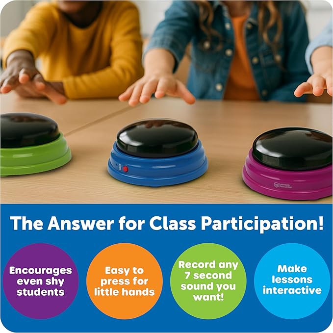 Buy Learning Resources Recordable Answer Buzzers Set of 4 | Yallatoys.com