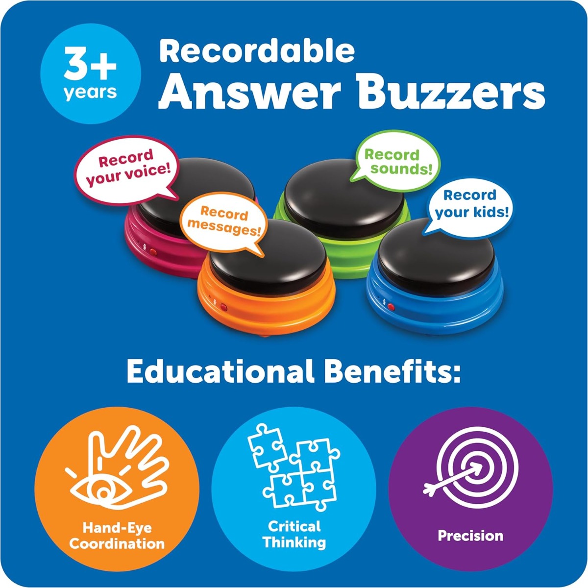 Buy Learning Resources Recordable Answer Buzzers Set of 4 | Yallatoys.com