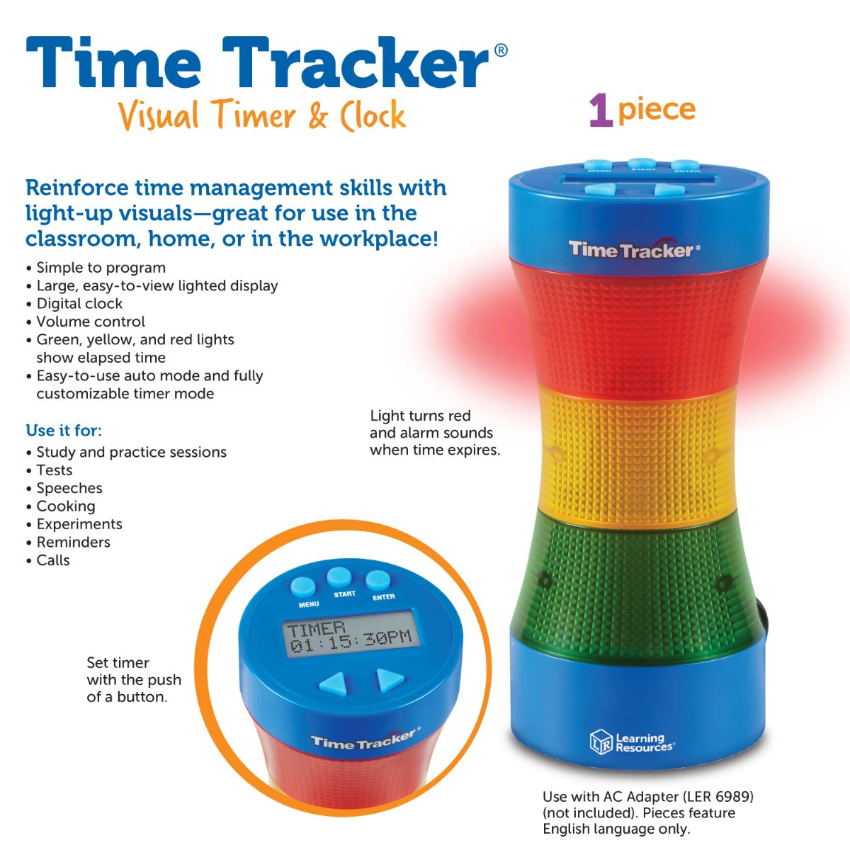 Buy Learning Resources Time Tracker 2.0 Classroom Timer | Yallatoys.com