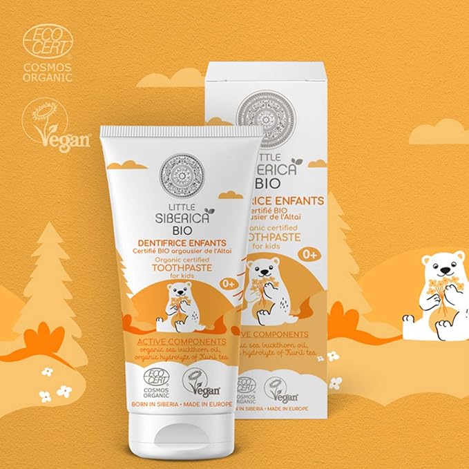 Little Siberica Organic certified toothpaste for kids Altai Oblepikha 60g