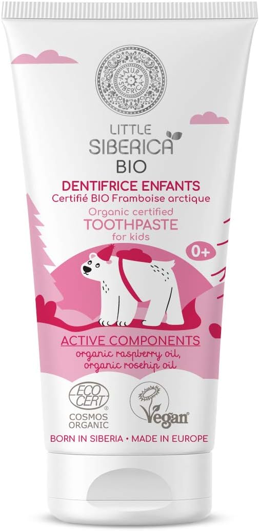 Little Siberica Organic certified toothpaste for kids Artic Raspberry 60g Little Siberica Yallatoys