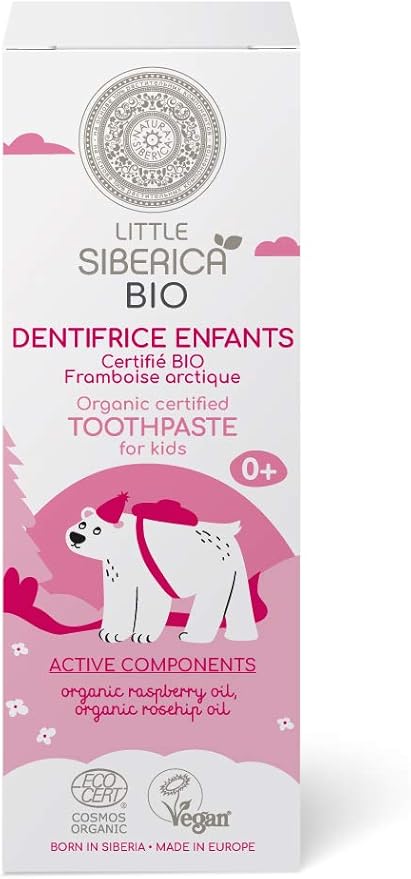 Little Siberica Organic certified toothpaste for kids Artic Raspberry 60g Little Siberica Yallatoys