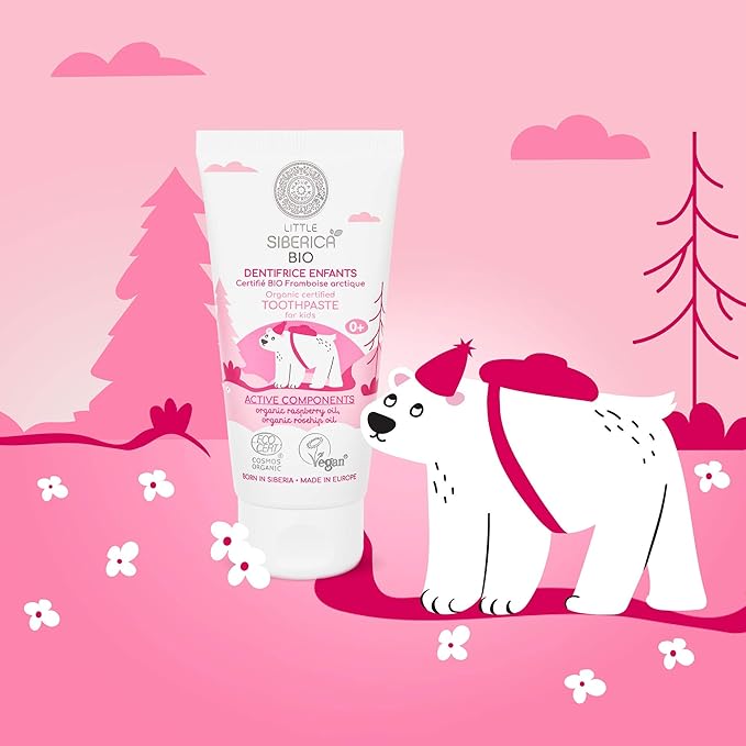 Little Siberica Organic certified toothpaste for kids Artic Raspberry 60g Little Siberica Yallatoys