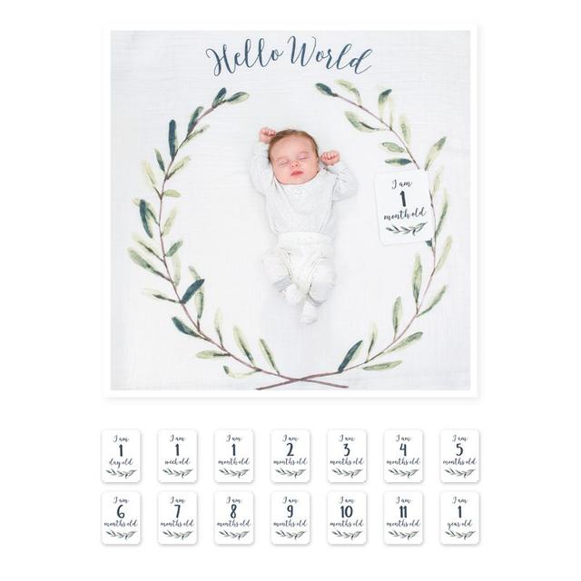 Lulujo Babys First Years Blanket & Cards Hello World Lulujo Yallatoys