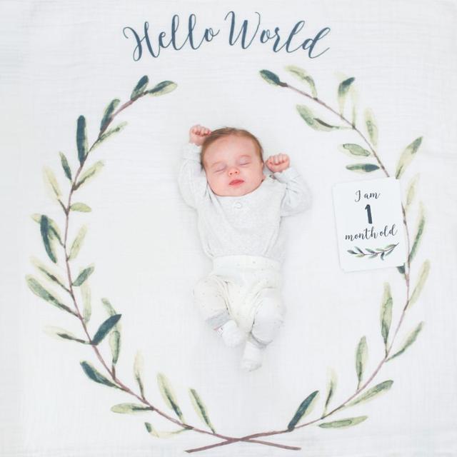 Lulujo Babys First Years Blanket & Cards Hello World Lulujo Yallatoys