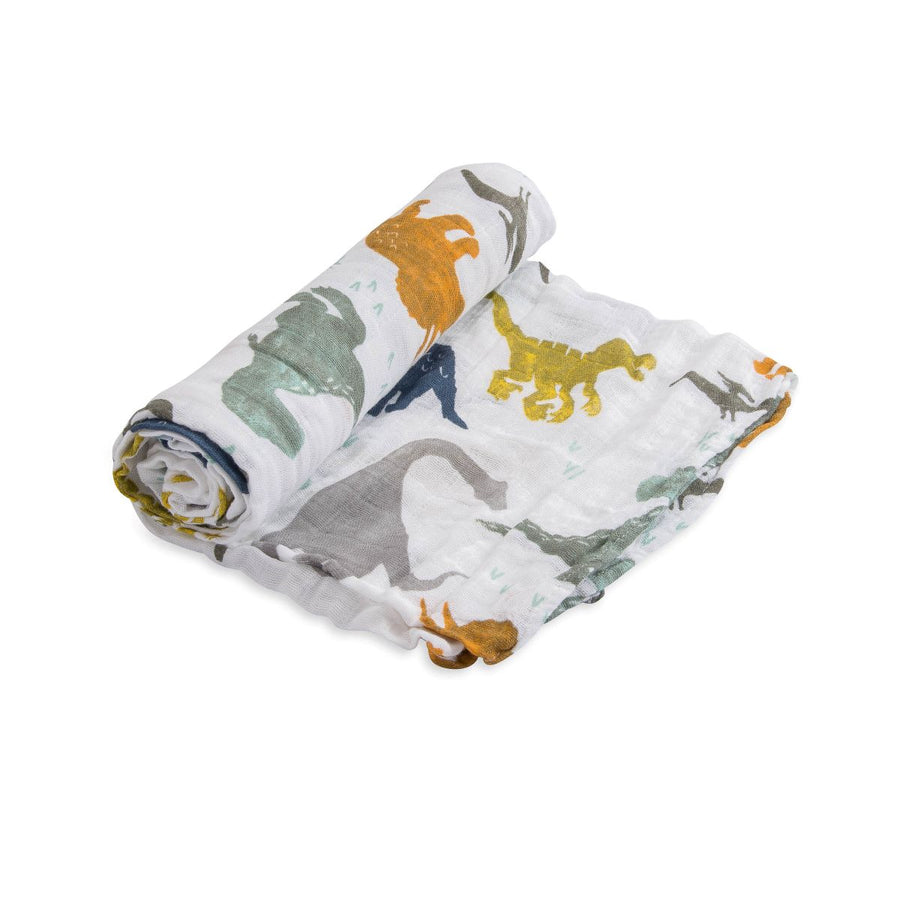 Little Unicorn Cotton Muslin Swaddle Blanket Dino Friends Little Unicorn Yallatoys