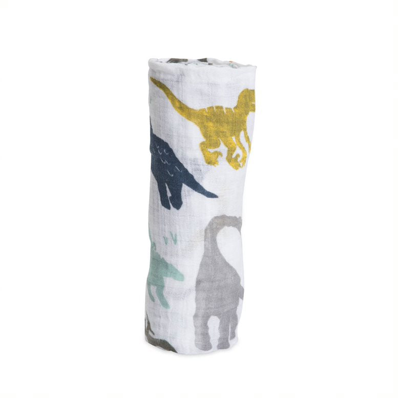 Little Unicorn Cotton Muslin Swaddle Blanket Dino Friends Little Unicorn Yallatoys