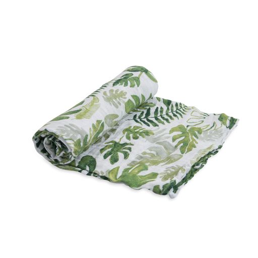 Little Unicorn Cotton Muslin Swaddle Blanket Tropical Leaf Little Unicorn Yallatoys