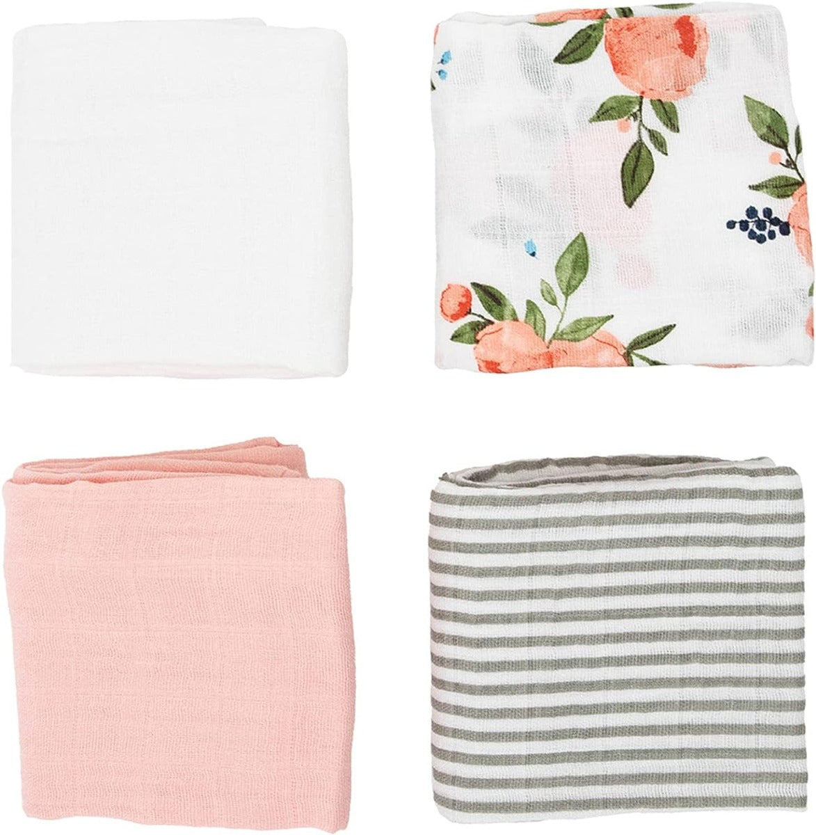 Little Unicorn Cotton Muslin Swaddle Blanket Squares 4 Pack Watercolor Roses Little Unicorn Yallatoys