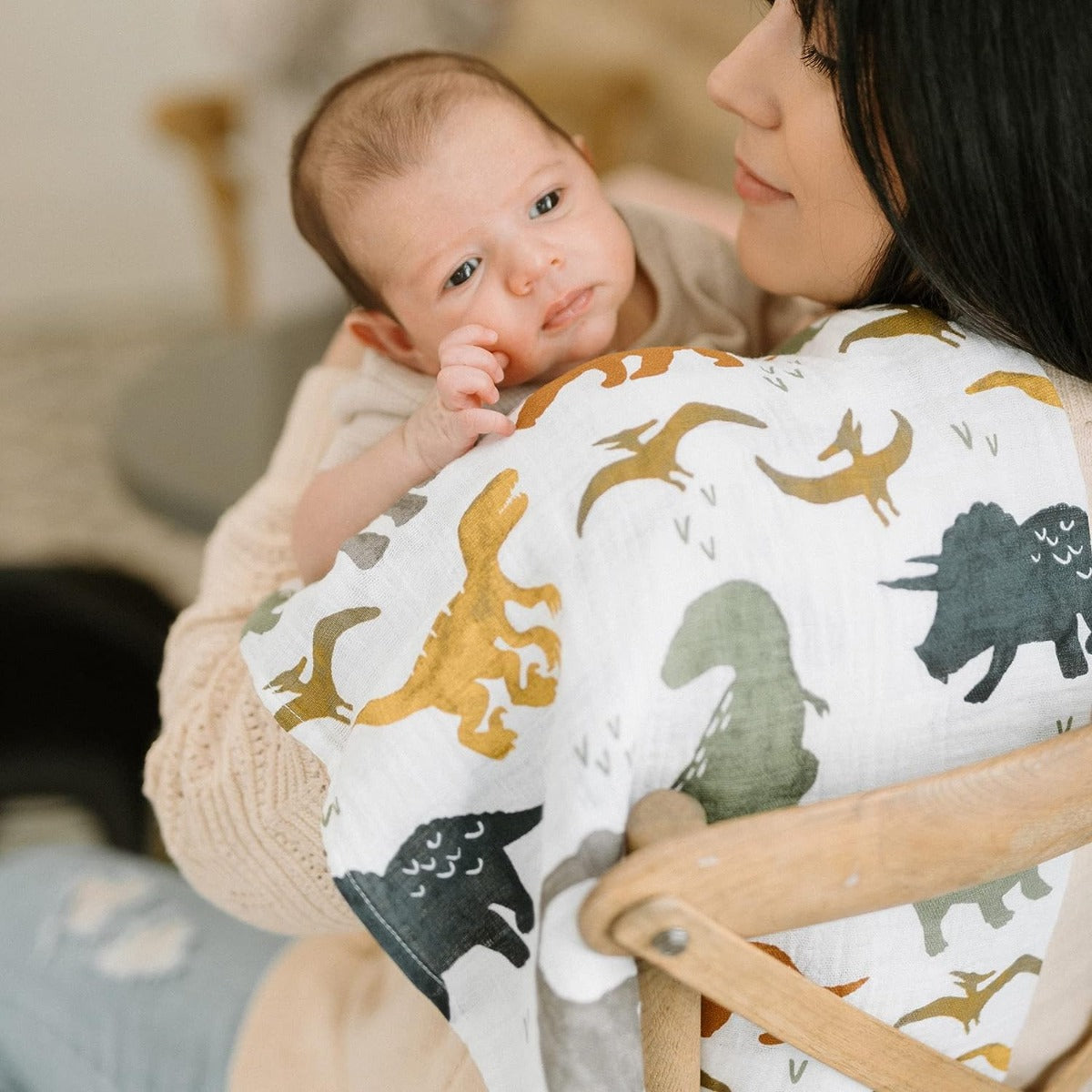 Little Unicorn Cotton Muslin Swaddle Blanket Squares 4 Pack Dino Friends Little Unicorn Yallatoys