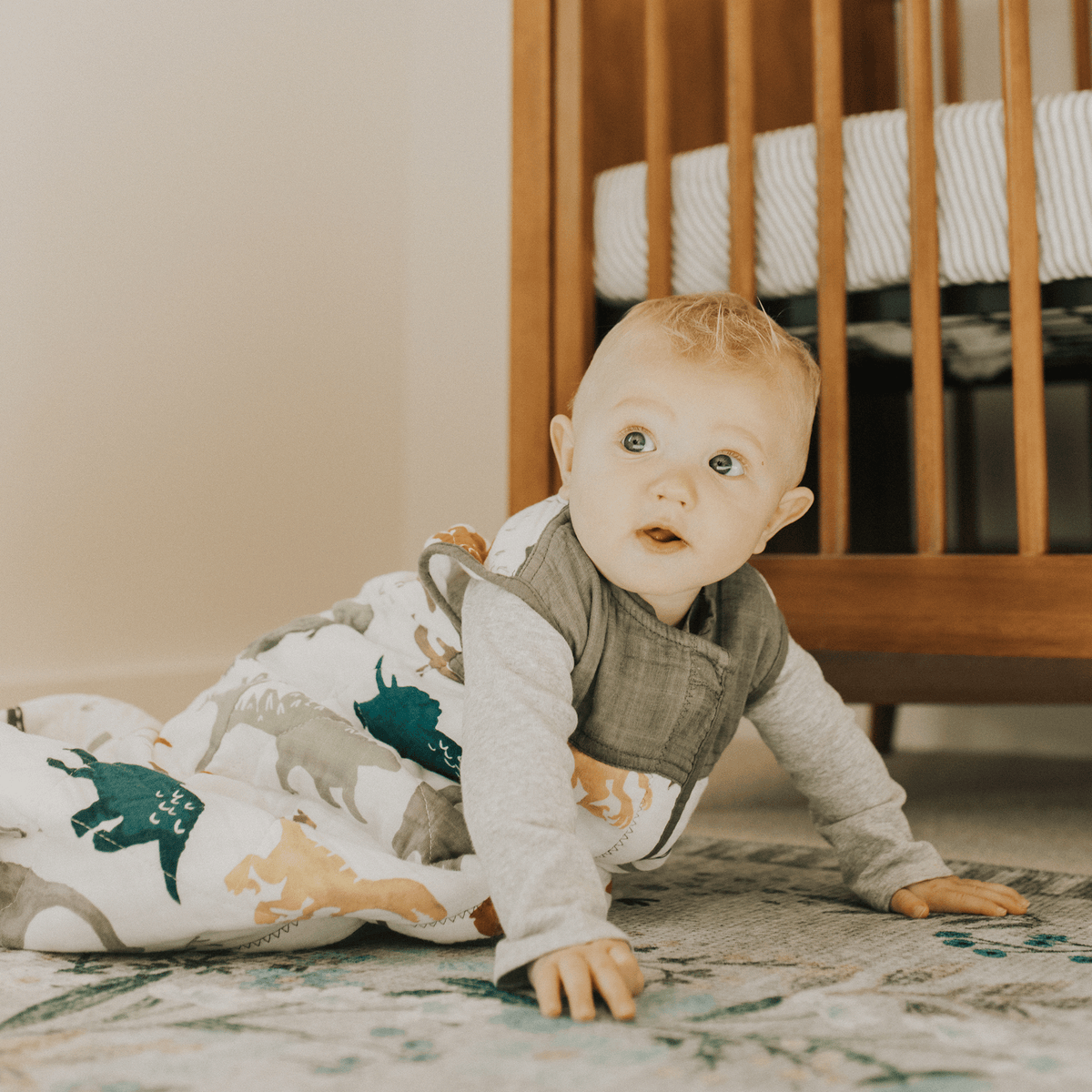 Little Unicorn Cotton Muslin Quilted Sleep Bag Dino Friends Little Unicorn Yallatoys