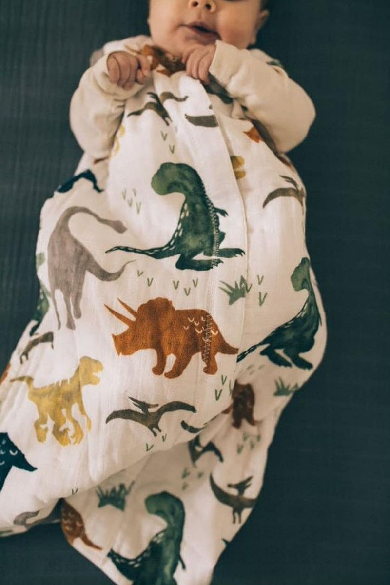 Little Unicorn Cotton Muslin Quilted Sleep Bag Medium Dino Friends Little Unicorn Yallatoys