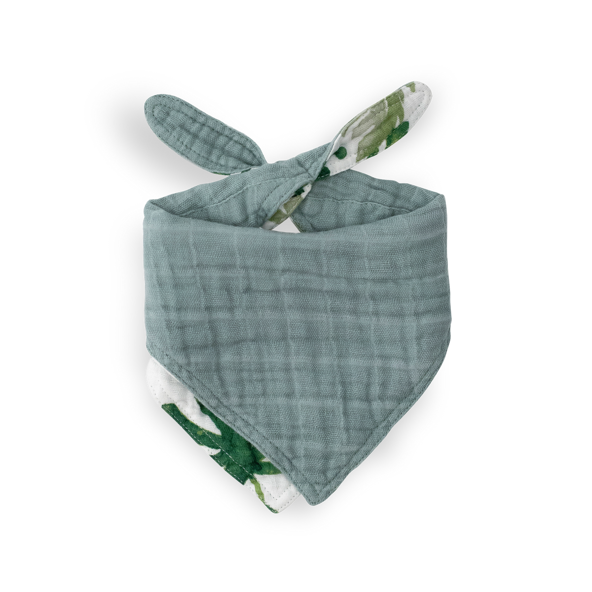Little Unicorn Cotton Muslin Reversible Bandana Bib Tropical Leaf Little Unicorn Yallatoys