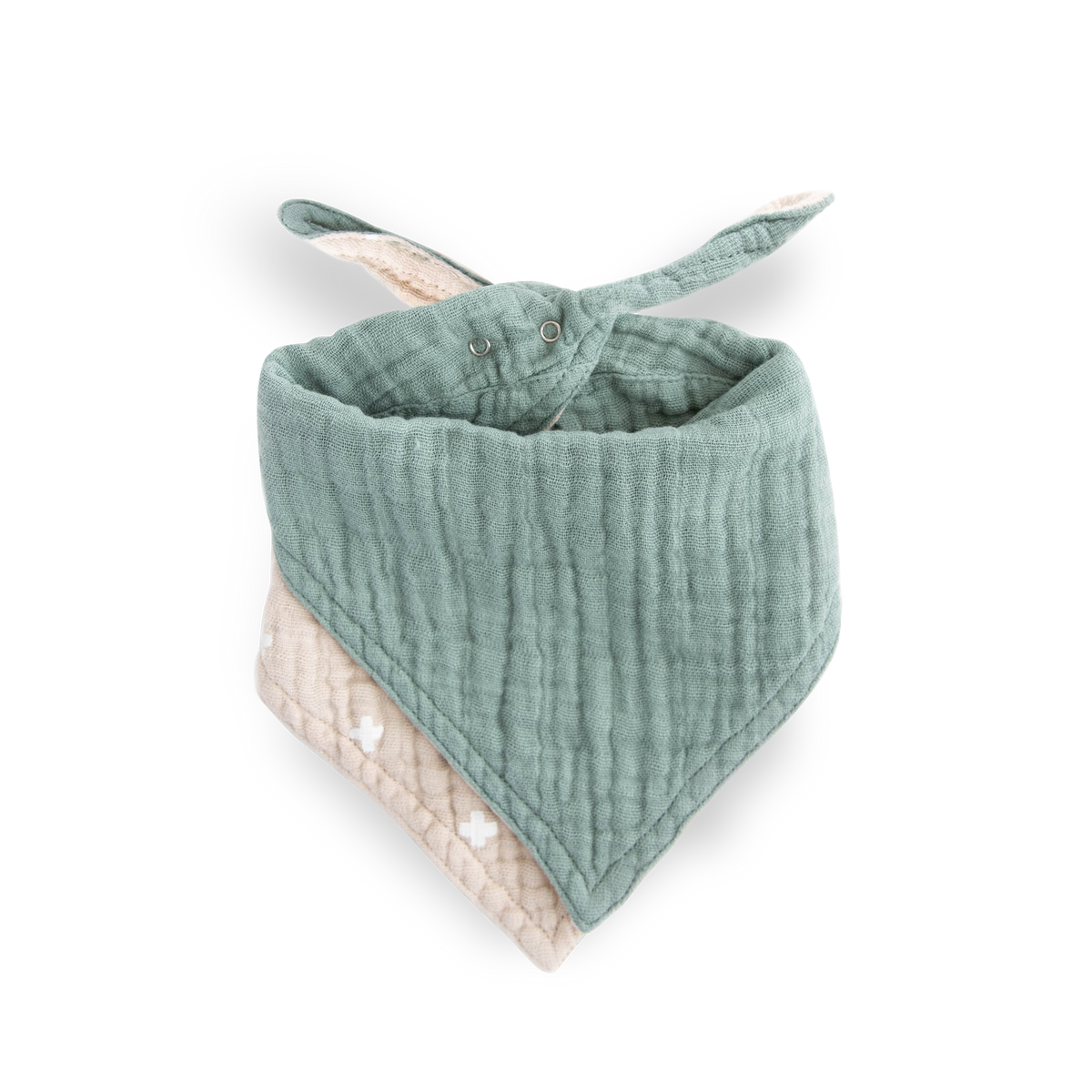 Little Unicorn Cotton Muslin Reversible Bandana Bib Taupe Cross Little Unicorn Yallatoys